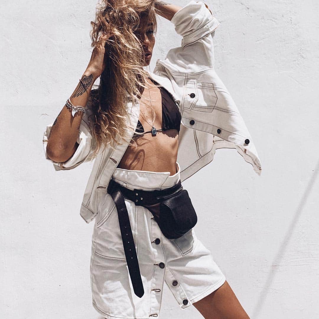 のインスタグラム：「Double denim vibes on bae @__lis__olesya 🔥 use our CODE in previous post for 15% off」