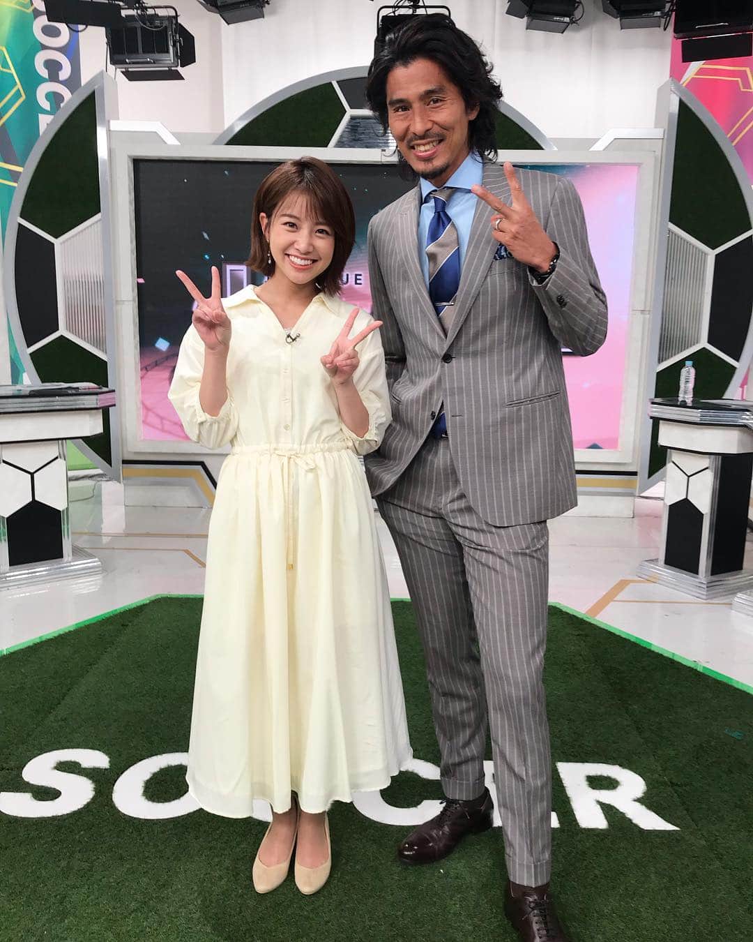 のインスタグラム：「⭐️ 今週のoha4もご覧いただきありがとうございました！！ . . 明日のJリーグタイムは今日行われる3試合に加えて明日の試合速報もたっぷりお伝えします⚽️ 先週はスペシャルゲスト！ 中澤佑二さんにお越し頂きました😆🌸 またお会いすることができて感激✨ とっても楽しい時間でした♪ありがとうございました！ #oha4#jリーグタイム #ゲスト#中澤佑二 さん」