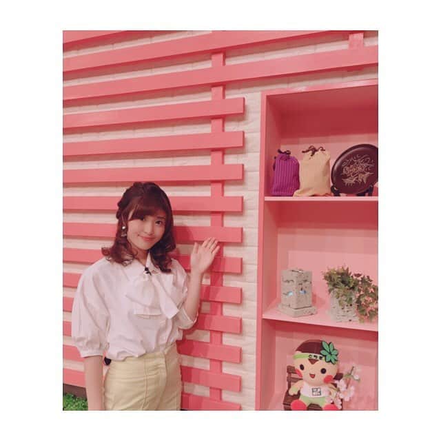 川口智美のインスタグラム：「スタジオ、Pinkで可愛いじゃろ💕  #とちテレ #リニューアル」