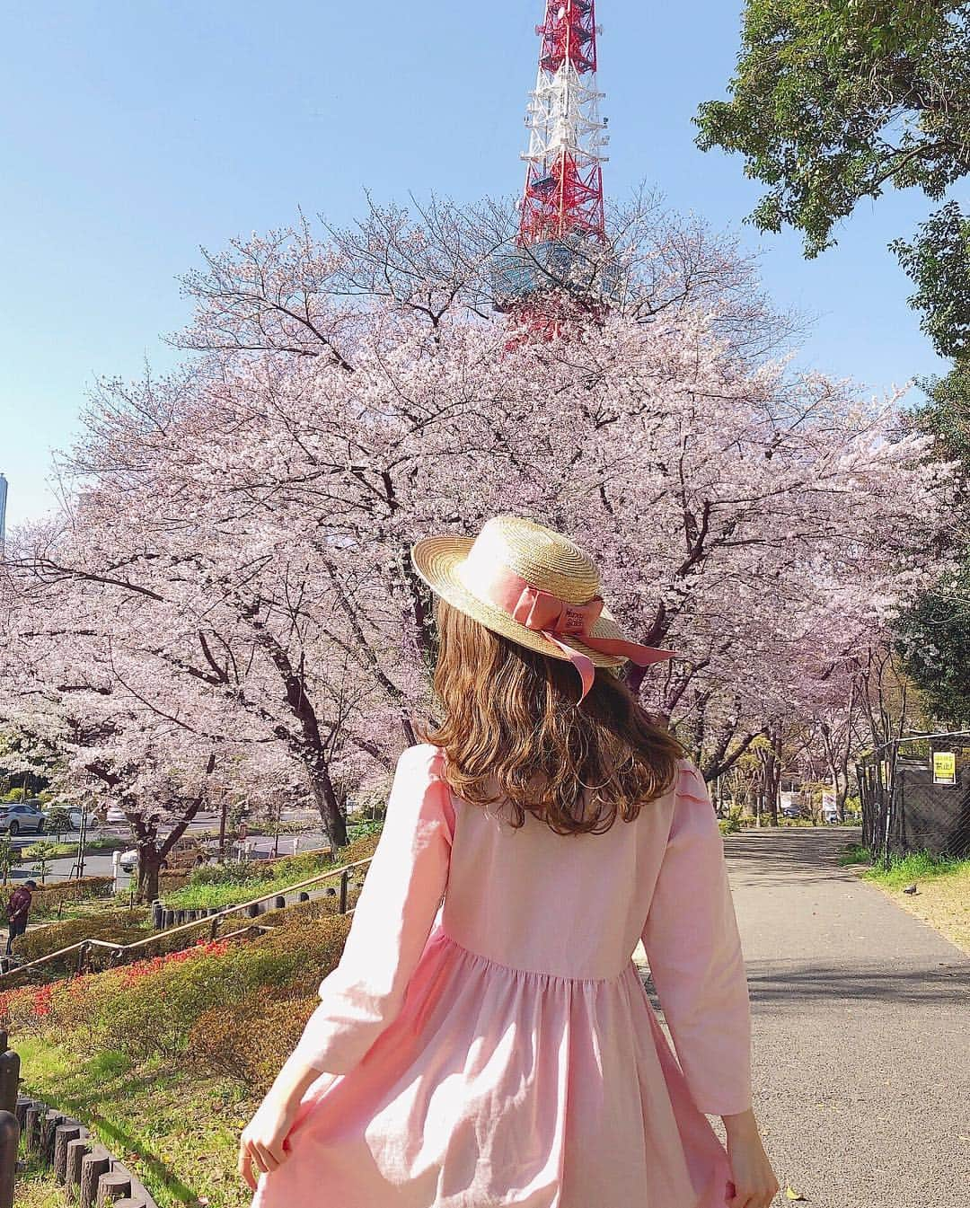 Isakoさんのインスタグラム写真 - (IsakoInstagram)「. #cherryblossom 🌸🌸 @princeparktowertokyo で あやかちゃんのお誕生日のお祝いをして 芝公園で少しお花見もしたよ💓🗼 . 東京タワーと満開の桜🌸 最高のロケーションですね💫💫 . 今日は暑いくらいだったので ワンピース一枚で過ごせてハッピー💓 . . ワンピース @rasmile_official  カンカン帽 @honeysalonbyfoppish . . . . . #sakura#sakura🌸#tokyotower#cherryblossoms#cherryblossom🌸#東京タワー#芝公園#カンカン帽#春コーデ#お花見#お花見コーデ#ワンピース#Rasmile」4月5日 18時21分 - ichaaako