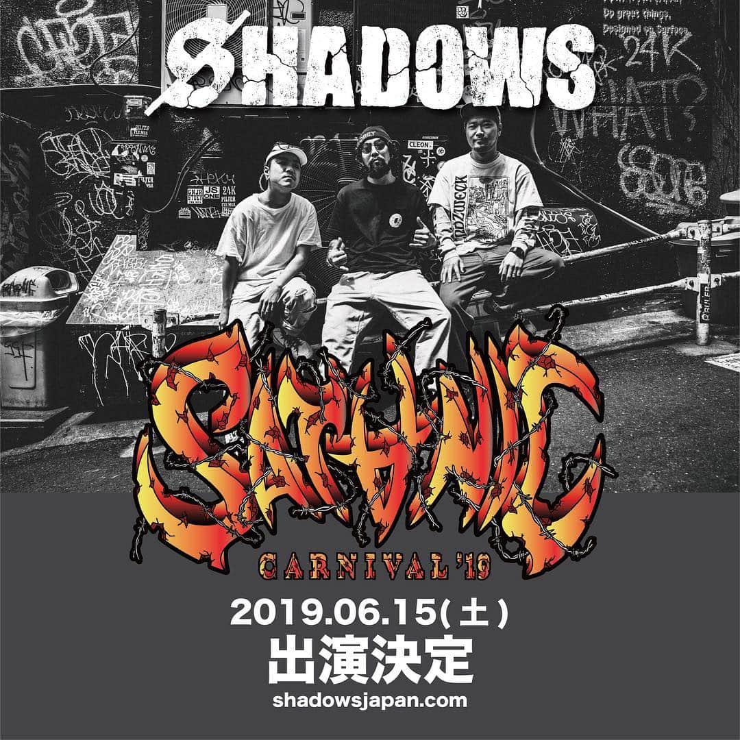 SHADOWSさんのインスタグラム写真 - (SHADOWSInstagram)「‪【日割り決定】‬ ‪SATANIC CARNIVAL’19”日割り決定！！‬ ‪SHADOWSの出演は6月15日(土)に決定しました！！‬ ‪オフィシャルHP‬ ‪carnival.satanic.jp/2019/‬ ‪#shadowsjapan #sataniccarnival #サタニック‬」4月5日 19時02分 - shadows_japan