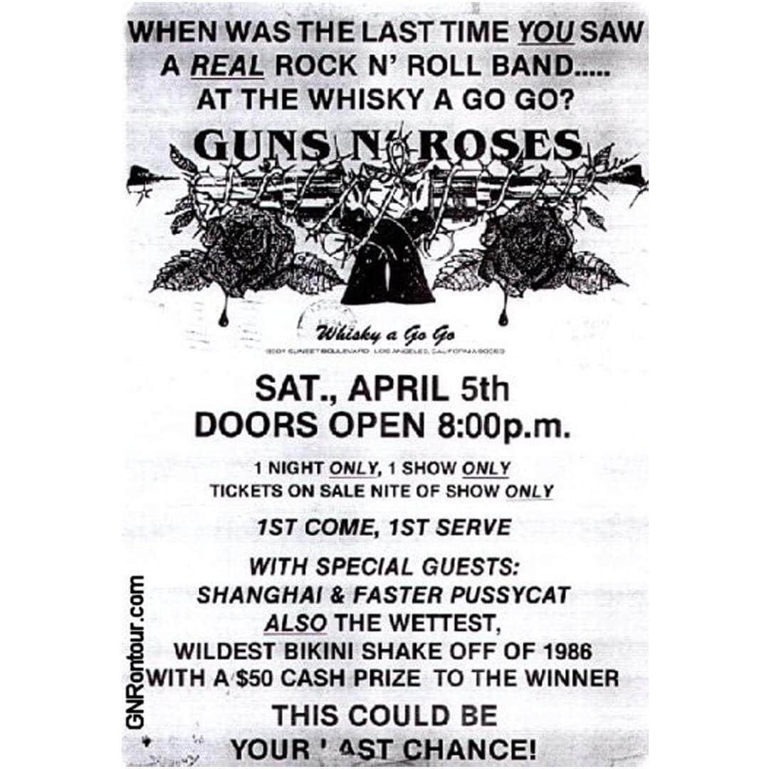 Guns N' Rosesさんのインスタグラム写真 - (Guns N' RosesInstagram)「#onthisday in 1986. @thewhiskyagogo, Hollywood, CA.」4月6日 6時10分 - gunsnroses