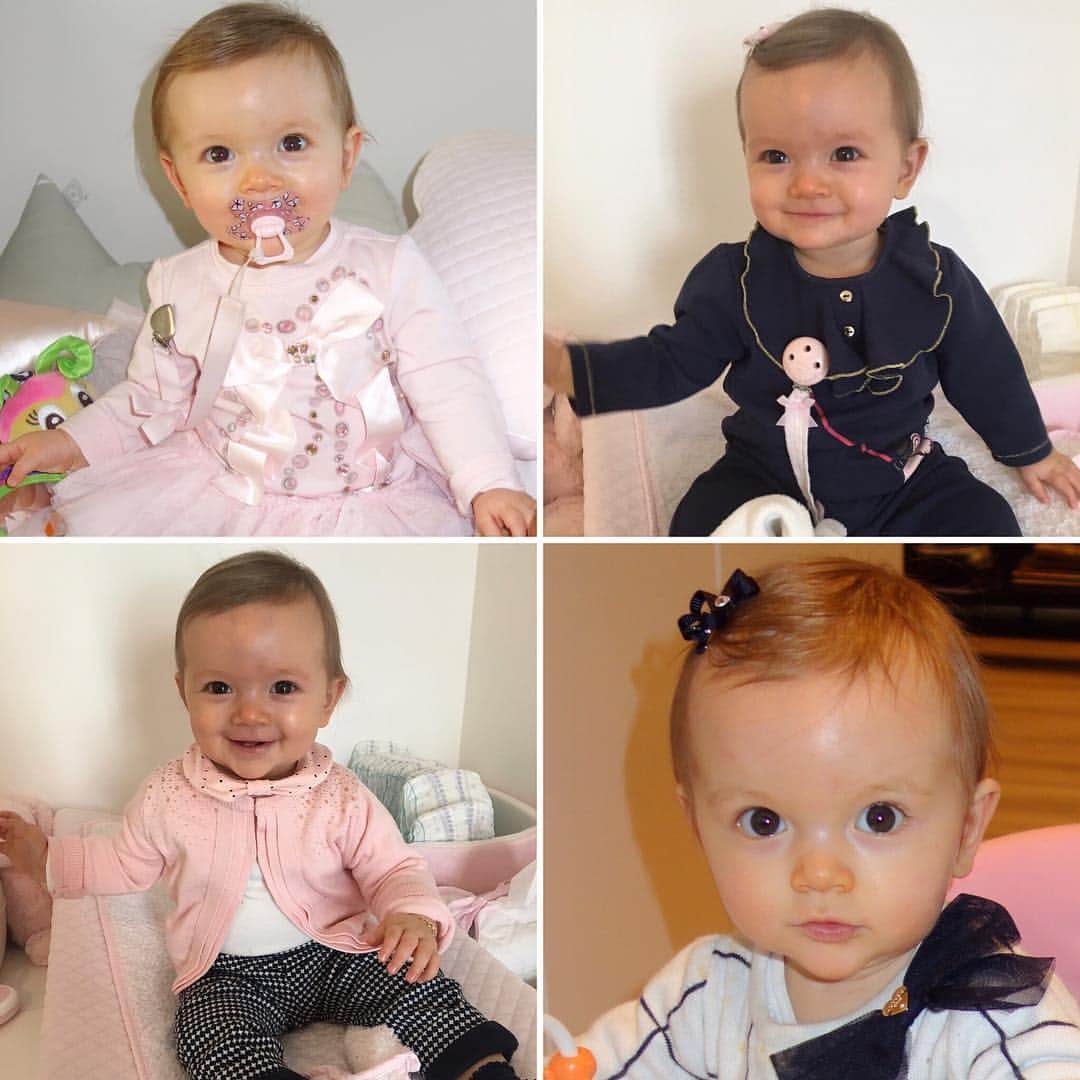のインスタグラム：「Happy 10 months! #timeflies #notababyanymore #thecutest #alwaysmiling #happygirl #blessed #mabelle #Naëlle」