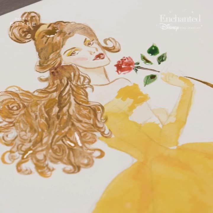 美女と野獣のインスタグラム：「You’ll have a brush with magic watching this masterpiece come to life… before the last petal falls! 🌹🖌 #ad」