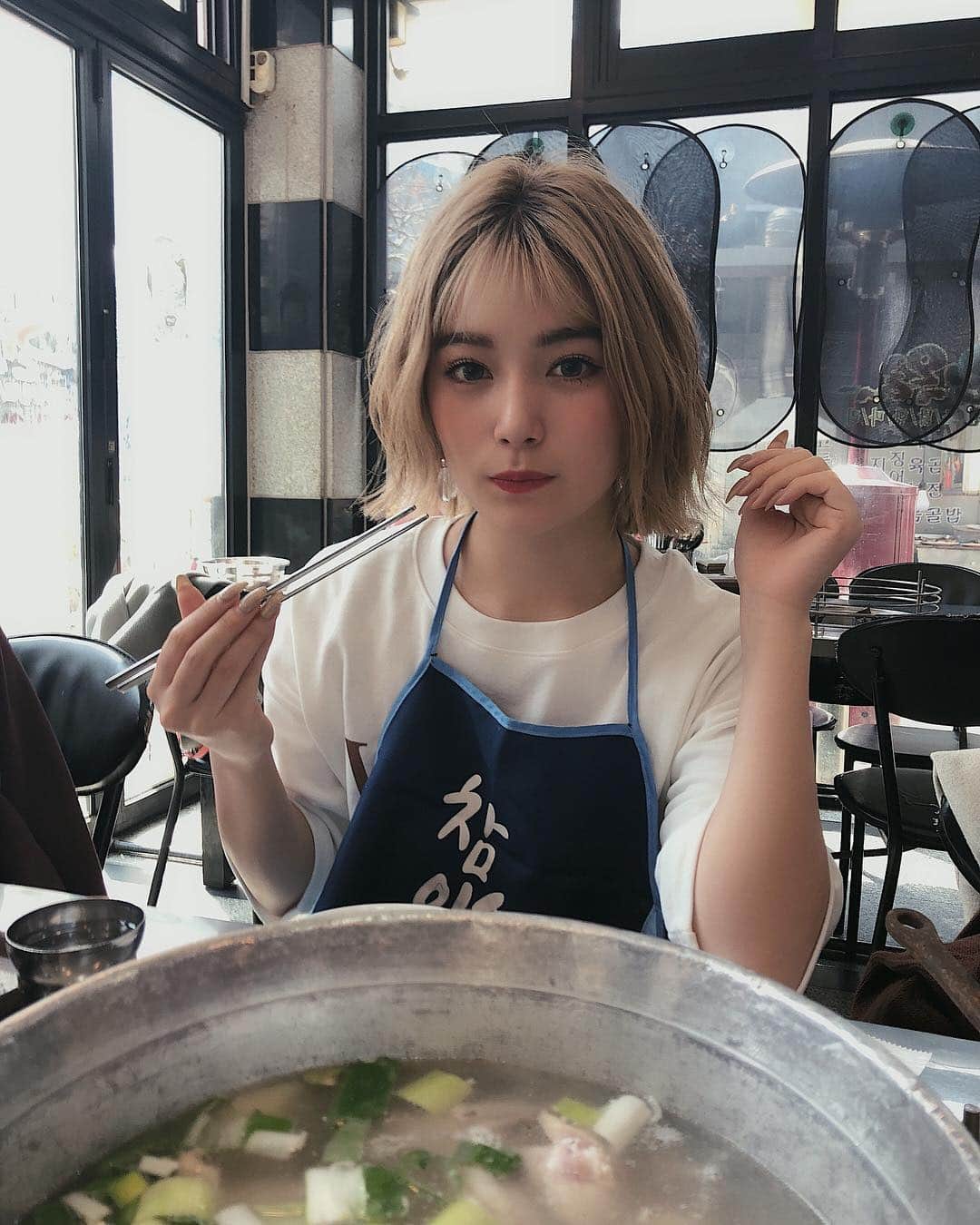 浪花ほのかのインスタグラム：「、 、 、  美味しかった、本当に美味しい🤩  #タッカンマリ #東大門 #韓国料理」