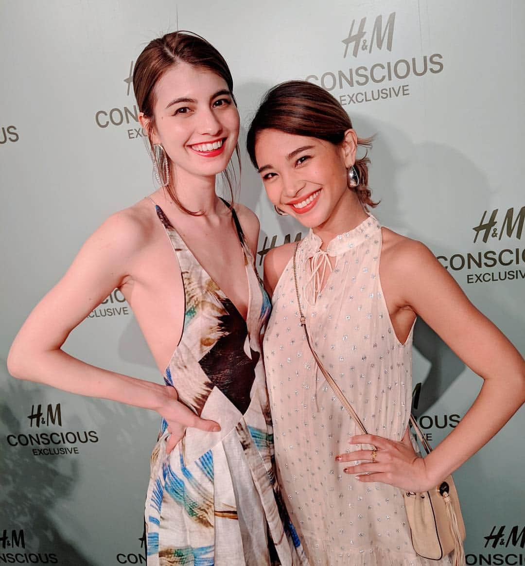 マギーさんのインスタグラム写真 - (マギーInstagram)「まぁさに会えたあああ❤️💖❤️ H&Mの #consciousexclusive  新作パーティにて🍍🍍🍍 ※これはちょっと痩せすぎてるように見える角度です💦」4月5日 22時56分 - maggymoon