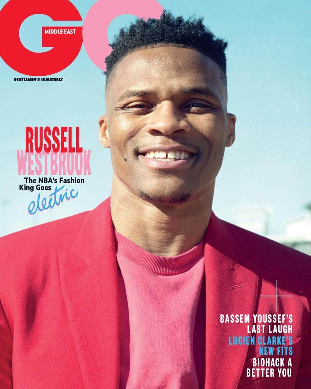 ラッセル・ウェストブルックさんのインスタグラム写真 - (ラッセル・ウェストブルックInstagram)「Proud to be on the cover @GQMiddleEast! Thanks for a great day @jasperegan @jimmooregq @adambaidawi. #whynot 🏁💙🏁」4月5日 23時14分 - russwest44