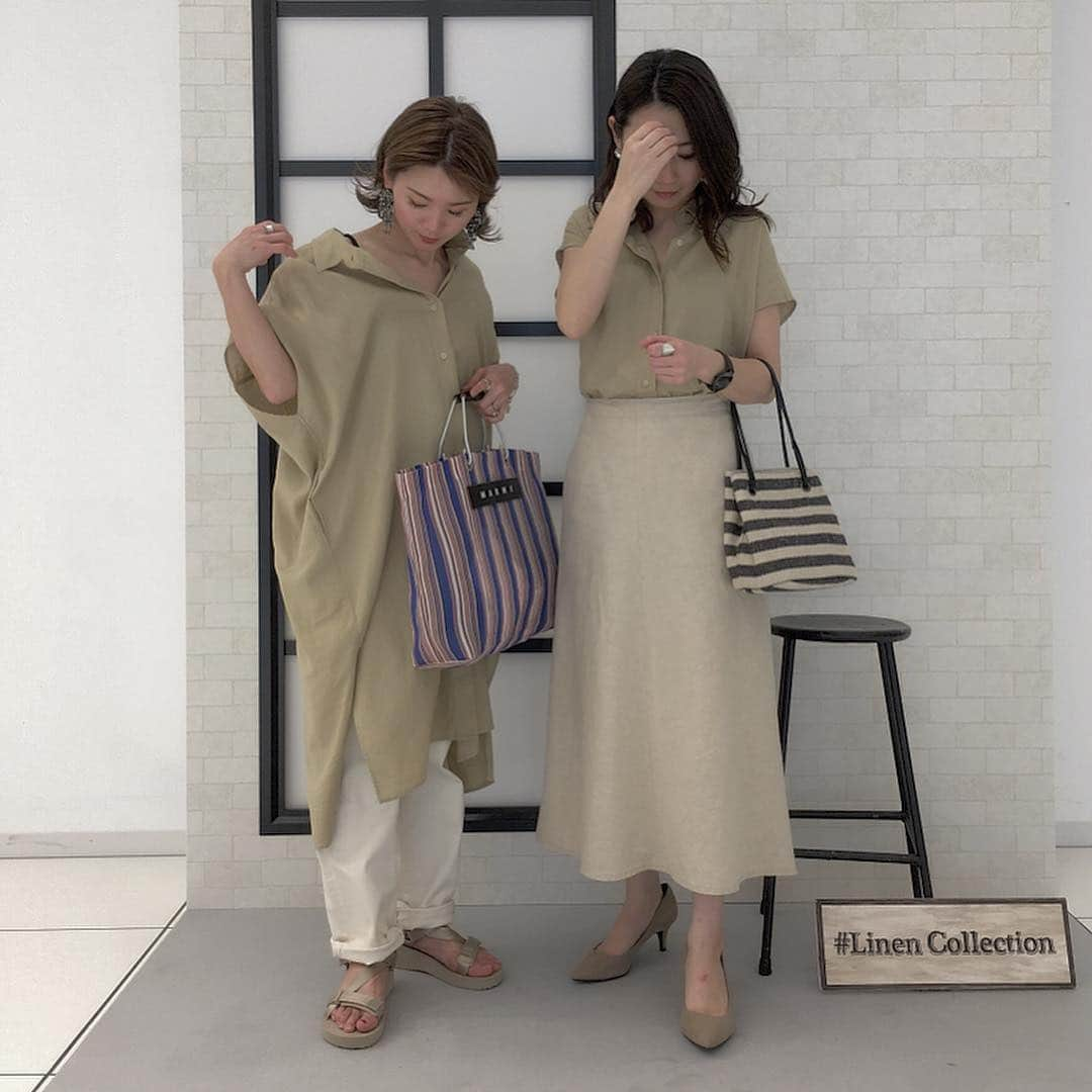 kaorinさんのインスタグラム写真 - (kaorinInstagram)「先月 @uniqlo @uniqlo_ginza の #リネンコレクション の試着会に @minminmaaa @akko0718 と行ってきました♡ ・ どれもすごく可愛くて、カラーも豊富だった😍 ・ 末っ子がいるとなかなかゆっくり試着できないので、お1人様だったこの日たくさん試着させてもらいました✨ ☟ 1枚目 #リネンブレンドコート #ベルベットリネンコットンワイドパンツ 2枚目 #リネンブレンドブラウス #リネンコットンロングスカート 3.4枚目 #リネンブレンドAラインワンピース #リネンコットンロングスカート 5枚目 #リネンブレンドAラインワンピース 6枚目 #ベルベットリネンコットンワイドパンツ を試着してます✨ ・ リネンコットンロングスカートはもうゲット済み♡ ・ ベルベットリネンコットンワイドパンツは去年も愛用していたのですが、今年も購入予定です♡ ・ カラーで悩み中🤔 ・ リネンブレンドAラインワンピースもすごく綺麗なシルエットでした✨ ・ そして、リネンブレンドAラインワンピースの下にリネンコットンロングスカートを合わせるコーデがすごく可愛かった！♡ ・ ・ #linencollection#uniqlo#uniqloginza#uniqlolifewear#uniqloginza2019ss#ユニクロ#ユニクロコーデ#ファッション#コーデ#コーディネート#ママコーデ#ママファッション#fashion#codinate」4月5日 23時35分 - kaorinnnhyrk