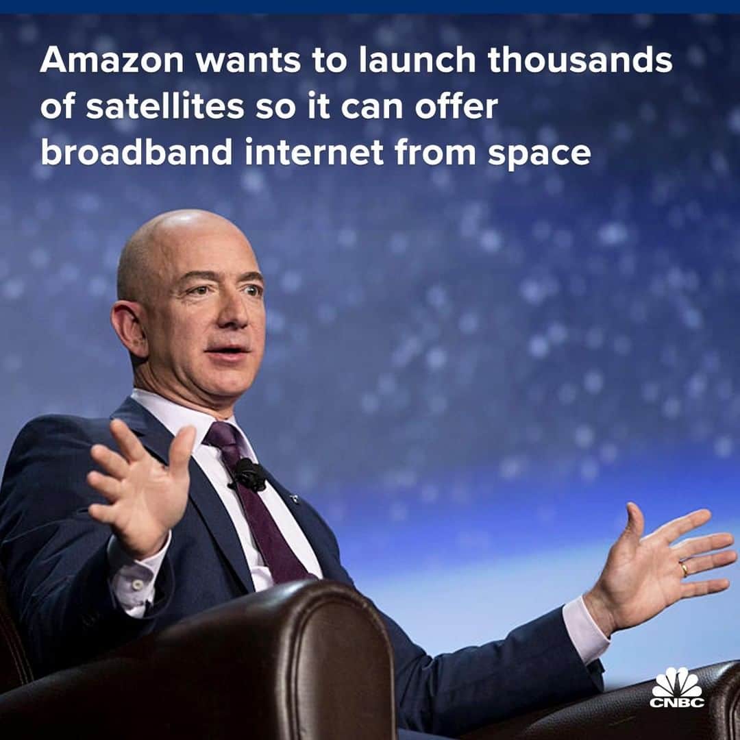 CNBCさんのインスタグラム写真 - (CNBCInstagram)「Amazon is planning to build a network of more than 3,000 satellites in an ambitious attempt to provide global internet access.⁣ ⁣ Known as Project Kuiper, the move represents the latest space ambition from Jeff Bezos. Amazon has previously announced its cloud business will build a network of satellite facilities on Earth. Also, Bezos' space venture Blue Origin is continuing to move closer to launching space tourists.⁣ ⁣ Building, launching and operating the satellites will require intensive capital, likely billions of dollars. But Bezos has already been funding Blue Origin with upwards of $1 billion a year and Amazon itself remains one of the world's most valuable companies.⁣ ⁣ You can read more on the ambitious plan, at the link in bio.⁣ ⁣ ⁣ *⁣ *⁣ *⁣ *⁣ *⁣ *⁣ *⁣ *⁣ ⁣ #Amazon #JeffBezos #Space #Race #Satellite #Internet #Tech #Technology #BlueOrigin #SpaceTravel #Earth #Travel #Ambition #News #CNBC」4月6日 2時05分 - cnbc