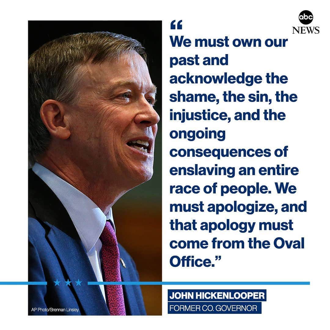 ABC Newsさんのインスタグラム写真 - (ABC NewsInstagram)「At NAN convention, former Colorado Governor and 2020 candidate John Hickenlooper calls for a presidential apology for slavery. #politics #johnhickenlooper #race #2020 #election」4月6日 4時07分 - abcnews
