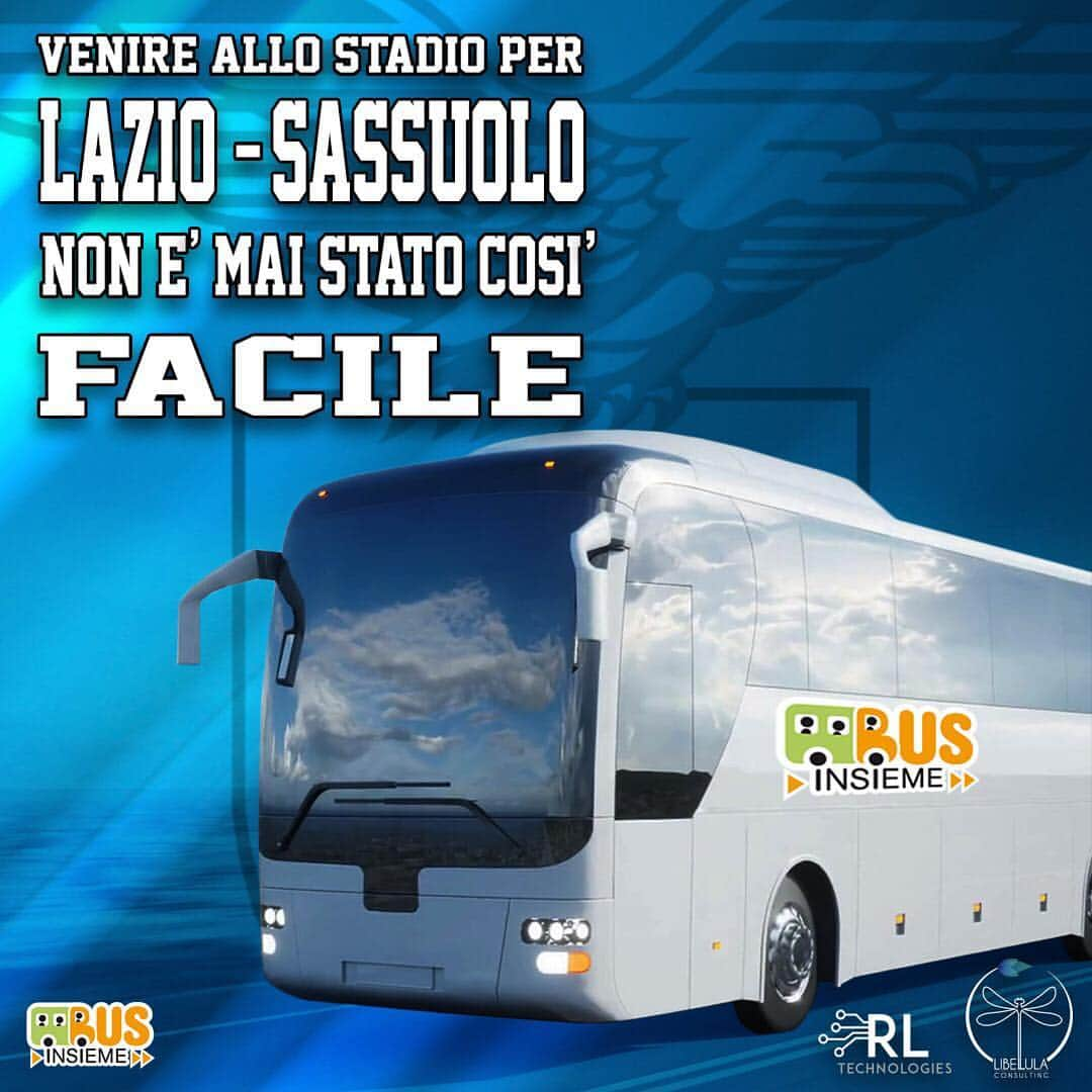 SSラツィオさんのインスタグラム写真 - (SSラツィオInstagram)「🚍 #BusInsieme, il modo più facile per venire allo stadio  Il servizio di Bus Sharing sarà disponibile anche per #LazioSassuolo」4月6日 4時02分 - official_sslazio