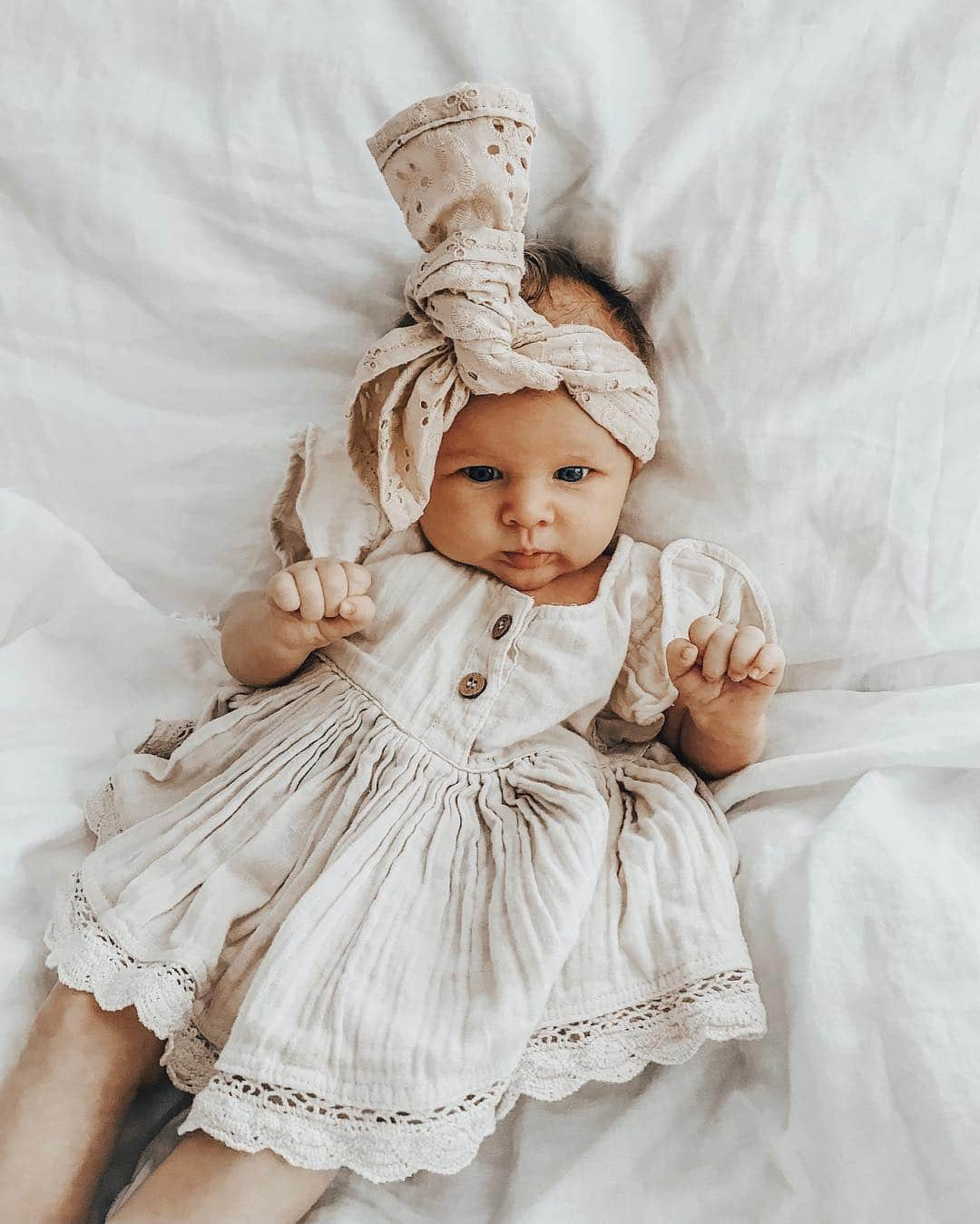 SPELLさんのインスタグラム写真 - (SPELLInstagram)「We can’t deal with how cute little Ocean {our new niece!} is in our @spell_littlegypsies Botanically Dyed Frill Dress 💕 matching perfectly with this little headpiece from @mae_and_rae 📷 by mama bear @lucianarose」4月6日 15時37分 - spell