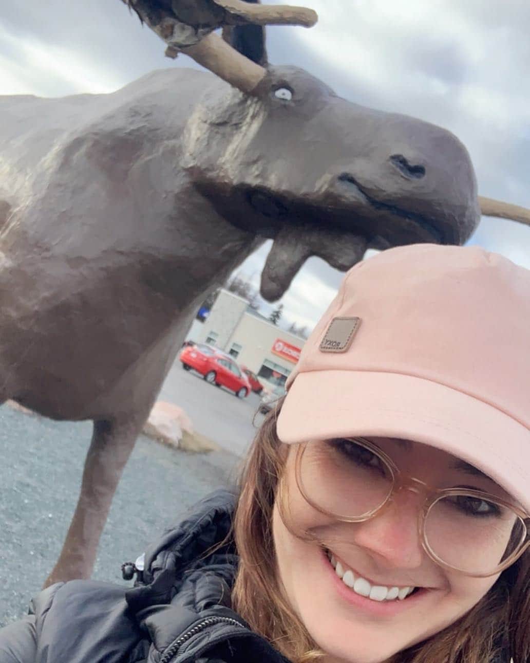 ケイトリン・オズモンドさんのインスタグラム写真 - (ケイトリン・オズモンドInstagram)「It’s not a trip back to Newfoundland without getting a picture with a Moose ! #mooseselfie #backhomevisits」4月6日 8時52分 - kaetkiss