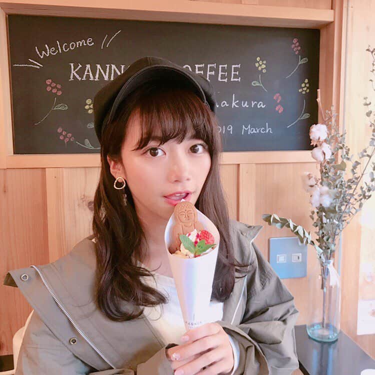 牧野桃美さんのインスタグラム写真 - (牧野桃美Instagram)「. . 大仏さんが可愛いカフェ☕️💗 . . . . . . #kannoncoffee#鎌倉カフェ#鎌倉#kamakura#カフェ巡り#カフェ好き#クレープ#観光#旅行#休日#スイーツ#大仏#観音#かわいい#ご褒美#江ノ島」4月6日 9時52分 - momomi_makino