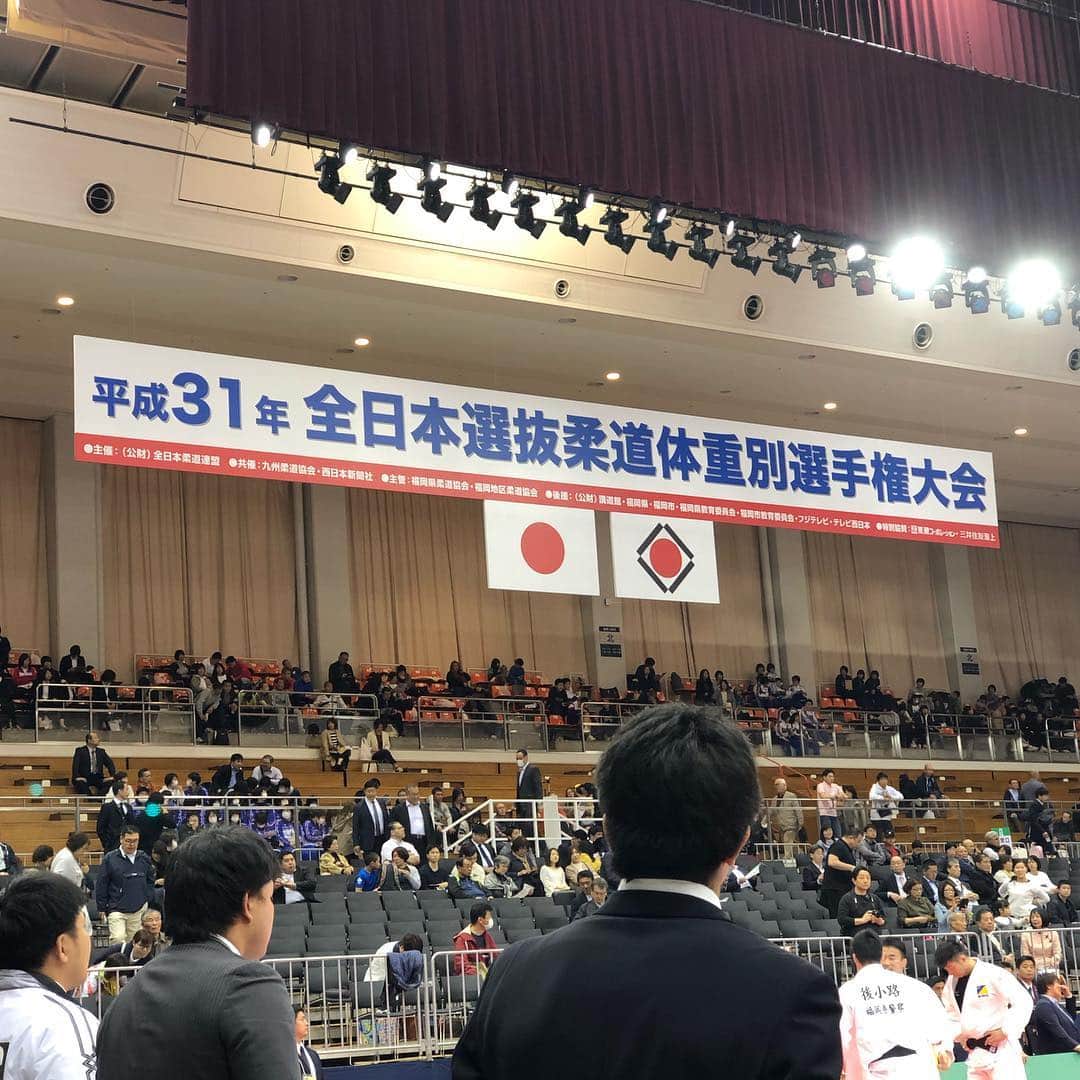 吉田秀彦のインスタグラム：「全日本選抜柔道体重別！ #福岡国際センター」