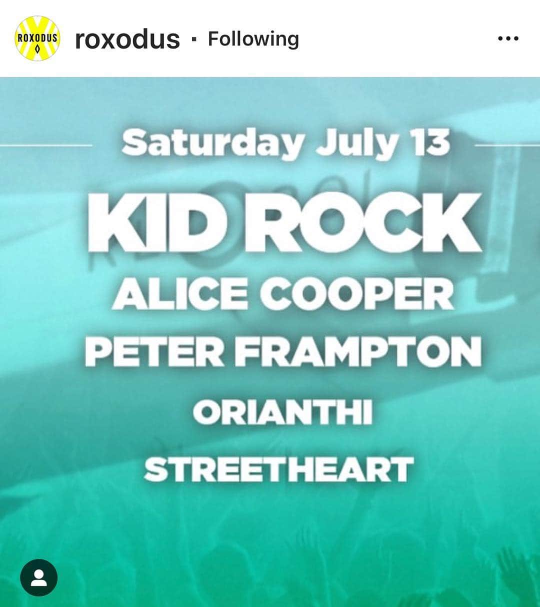 オリアンティさんのインスタグラム写真 - (オリアンティInstagram)「Tickets available now 🤘 @roxodus @alicecooper @kidrock @mrpeterframpton」4月6日 11時06分 - iamorianthi