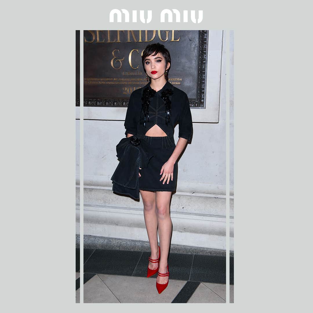 のインスタグラム：「@RowanBlanchard in #MiuMiuSS19 during the @PathMcGrathReal ‘A Technicolour Odyssey’ launch party on April 4th, 2019 in London. #MiuMiuCelebrities」