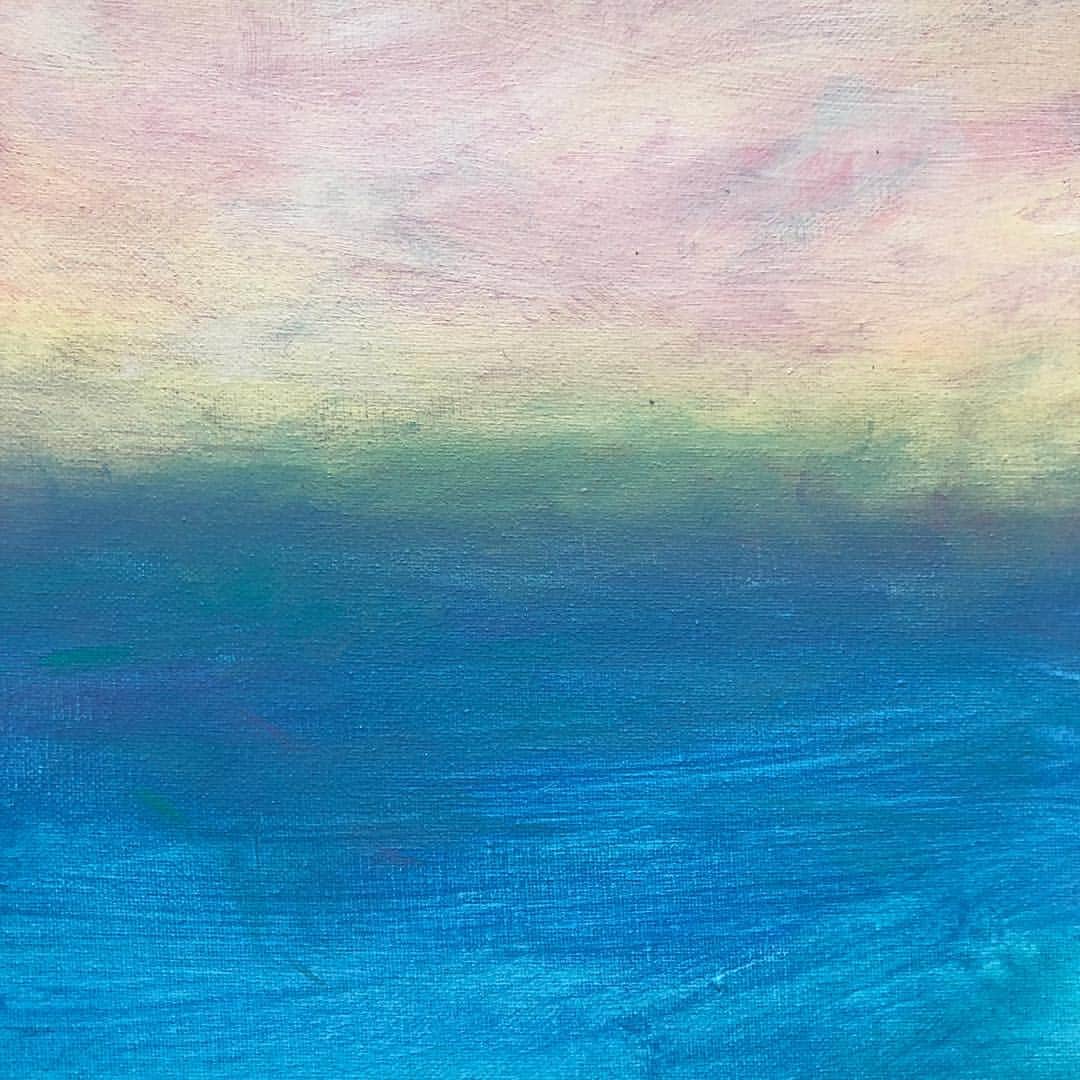 のインスタグラム：「Painting of Ocean and Sky  海と空の絵。  #surf #ocean #island #beach #art #artwork #contemporaryart #seascape #canvas #artstudio #light #life #live #miyakoyamazaki #山崎美弥子 #絵画」