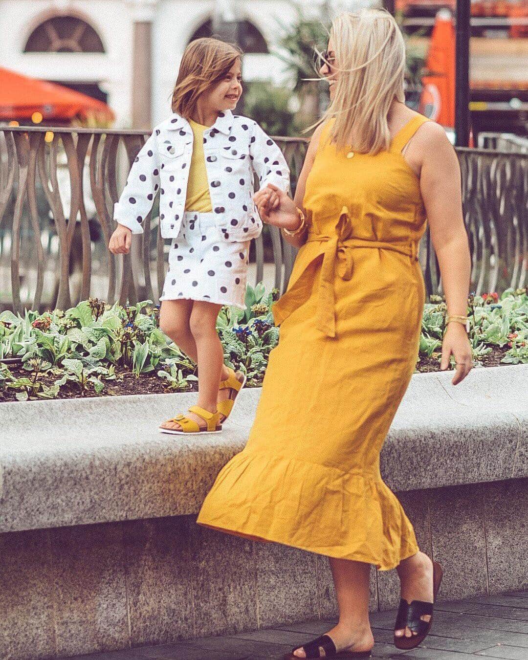Nextさんのインスタグラム写真 - (NextInstagram)「@life_with_ivycoco styles sunshine yellow to perfection - for us and our mini me’s! 💛 Shop their looks and wear them tomorrow, tap the image. 🔍 Jacket: 644201 Skirt: 605518 Sandals: 628230 Dress: 303902 Sandals: 648767. #bestie #mum #mumanddaughter #minime #cute #bestfriends #fashion #style #springfashion #nextfashion #nextwomen #nextkids #yellow #dress #polkadot #twopeice #cute」4月6日 18時59分 - nextofficial