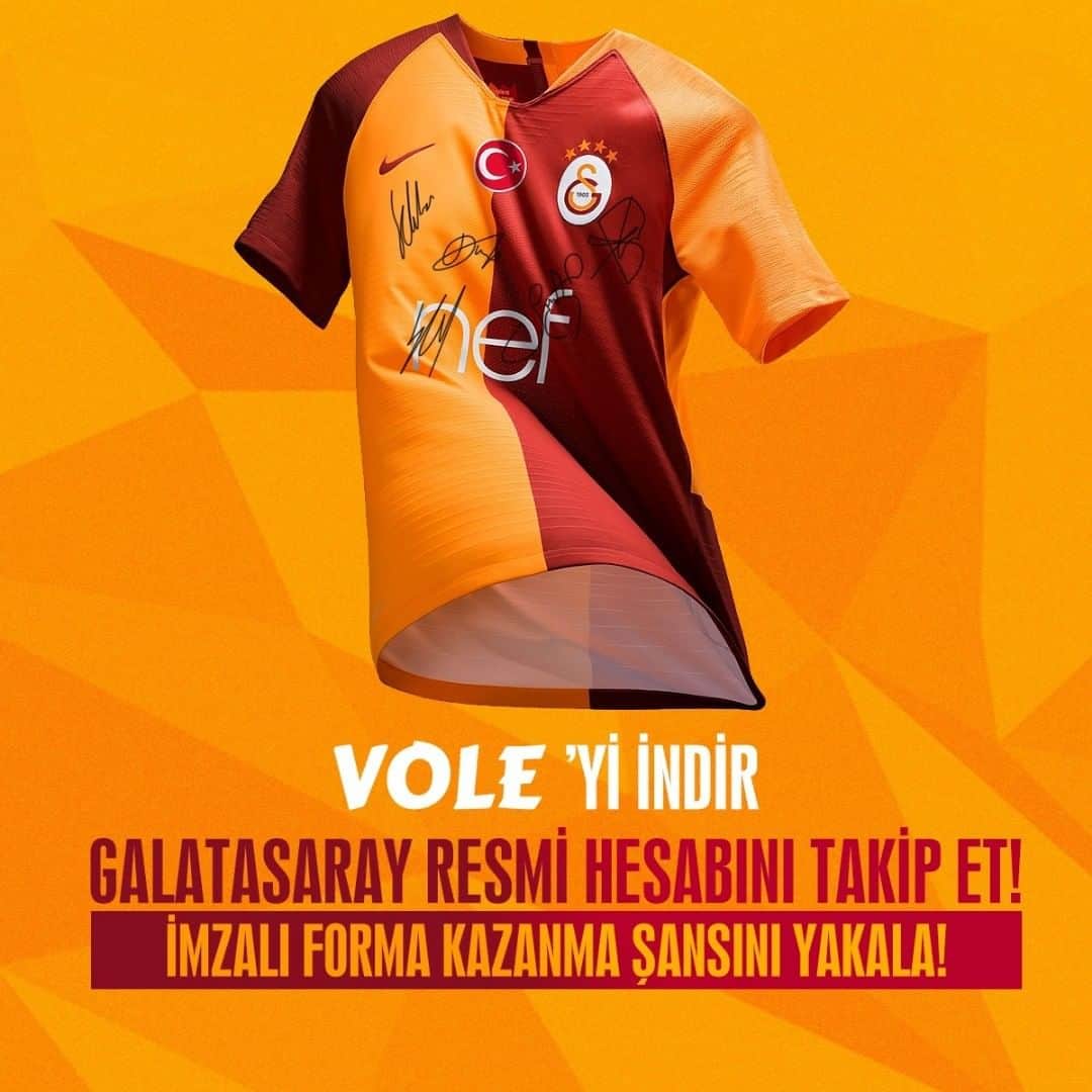 ガラタサライSKさんのインスタグラム写真 - (ガラタサライSKInstagram)「Türkiye’nin spor sosyal ağı VOLE’yi indir, #Galatasaray'ı takip et, imzalı formamızı kazanma şansı yakala. 👉 http://onelink.to/mzsg3f」4月6日 20時38分 - galatasaray