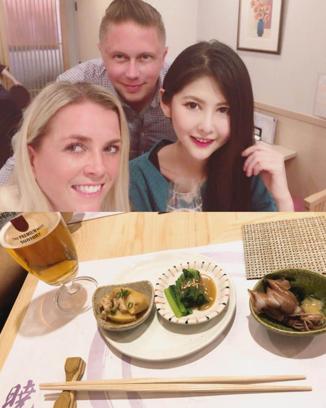 ちなり（高橋知成）さんのインスタグラム写真 - (ちなり（高橋知成）Instagram)「so happy to had awesome dinner at my favorite restaurant with you guys xx 暁さんの料理全部私のドストライクでほんと愛してるさあさんひでちゃんほんと愛してる #最近の暁率とこの３人率異常 #暁akatsuki #大好物ばかり幸せ #帰りにおにぎりまで持たせてくれた天使 #モウカノホシ #お刺身 #富山県産高級ホタルイカ #生牡蠣 #白子ポン酢 #蟹味噌甲羅焼き #海鮮サラダ #白子の天ぷら #牡蠣とエリンギのバター炒め #西京焼き #だし巻き卵 #唐揚げ #豚の生姜焼き」4月6日 21時20分 - chinarileah