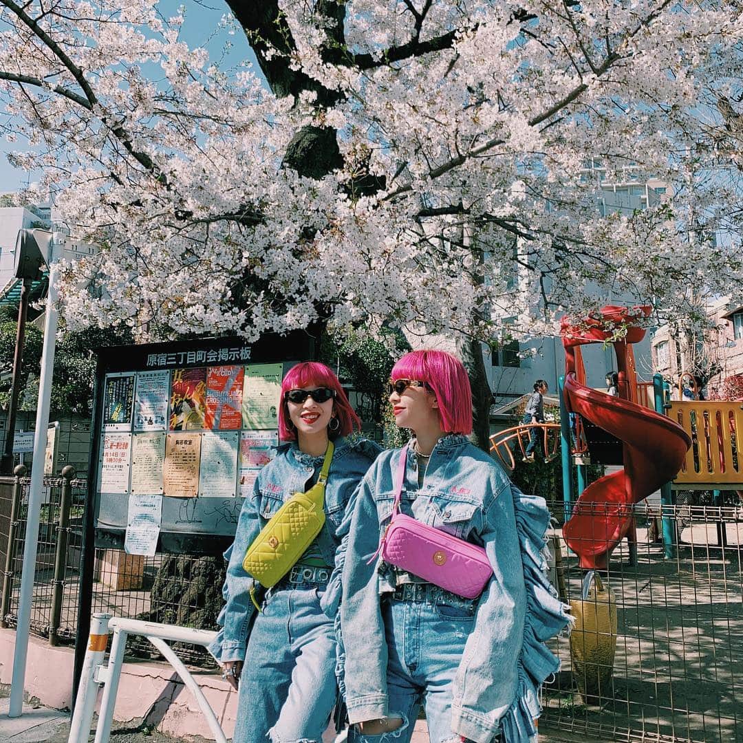 AYAさんのインスタグラム写真 - (AYAInstagram)「🌸🌸🌸🌸spring Ⓜ️ood🌸🌸🌸🌸 ずっとずっと1番好きな季節 今でも年中さんの時に大好きなおばあちゃんと母と最後に見た浜松城公園の桜、6年間通った小学校の桜坂が私の大切な大切な春の思い出、何年経っても上書きされないな💐 みんなはどんな春過ごしてますか。 やっと春らしくなってきて嬉しいね。 今年はどんな春になるかな🍀  bag&sunglasses @versace ❤️ #spring」4月6日 23時07分 - ayaxxamiaya