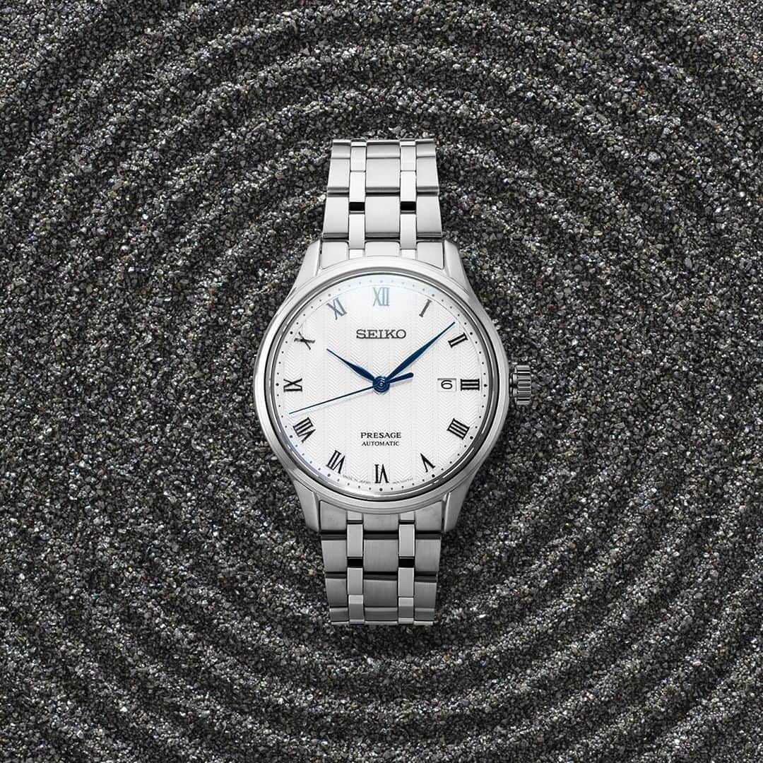 Seiko Watchesさんのインスタグラム写真 - (Seiko WatchesInstagram)「A patterned dial inspired by the ripples and waves seen in the sand of a Japanese garden — the Seiko Presage #SRPC79 is the epitome of Japanese craftsmanship and traditional watchmaking.」4月7日 0時00分 - seikowatchusa