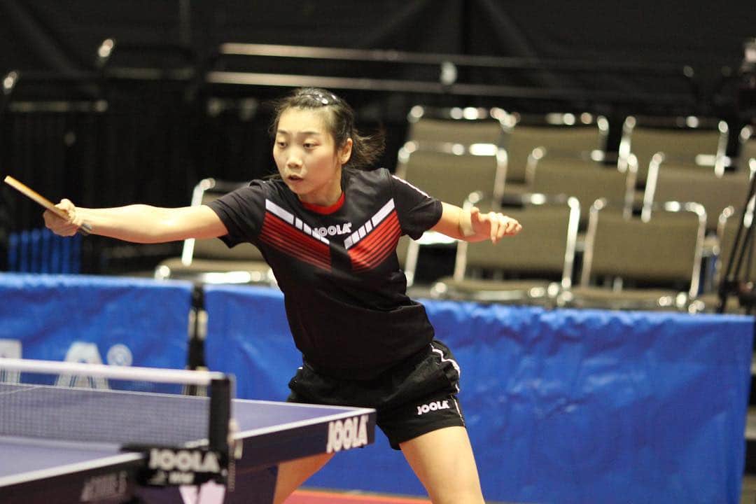 WU Yueのインスタグラム：「Keep fighting until you reach your goals ✊🏻💪🏻#happyworldtabletennisday🏓」