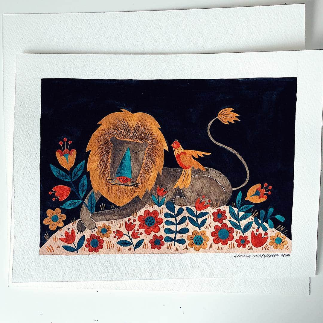 Dinara Mirtalipovaさんのインスタグラム写真 - (Dinara MirtalipovaInstagram)「Speaking of lions, I’ve been working on an exciting art project for @akronartmuseum, it will be part of their upcoming exhibition and I will post about it soon.  P.s. which color way do you prefer? #akronartmuseum」4月7日 4時44分 - mirdinara