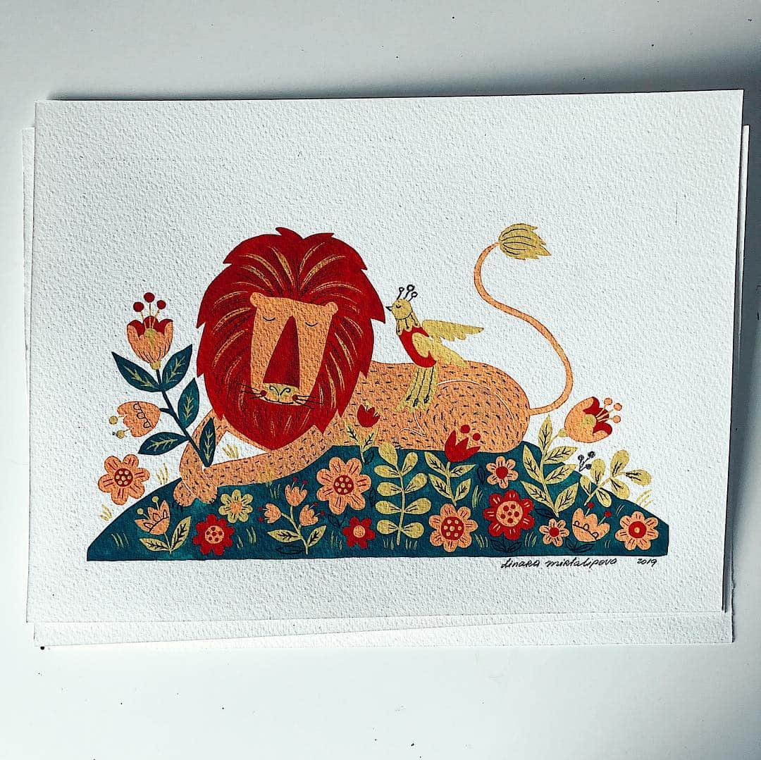 Dinara Mirtalipovaさんのインスタグラム写真 - (Dinara MirtalipovaInstagram)「Speaking of lions, I’ve been working on an exciting art project for @akronartmuseum, it will be part of their upcoming exhibition and I will post about it soon.  P.s. which color way do you prefer? #akronartmuseum」4月7日 4時44分 - mirdinara