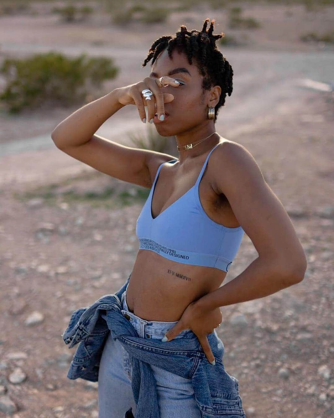 Calvin Kleinさんのインスタグラム写真 - (Calvin KleinInstagram)「Sunkissed and in full #denim mode, c/o @thainablot for #CKCoachella — pictured in our Statement 1981 reversible #bralette, #denim jacket and Nanuka suede bootie. ⠀⠀⠀⠀⠀⠀⠀⠀⠀ ⠀⠀⠀⠀⠀⠀⠀⠀⠀ Tap to shop, or visit the link in bio to see more from our #Coachella Edit 🌵」4月7日 8時16分 - calvinklein