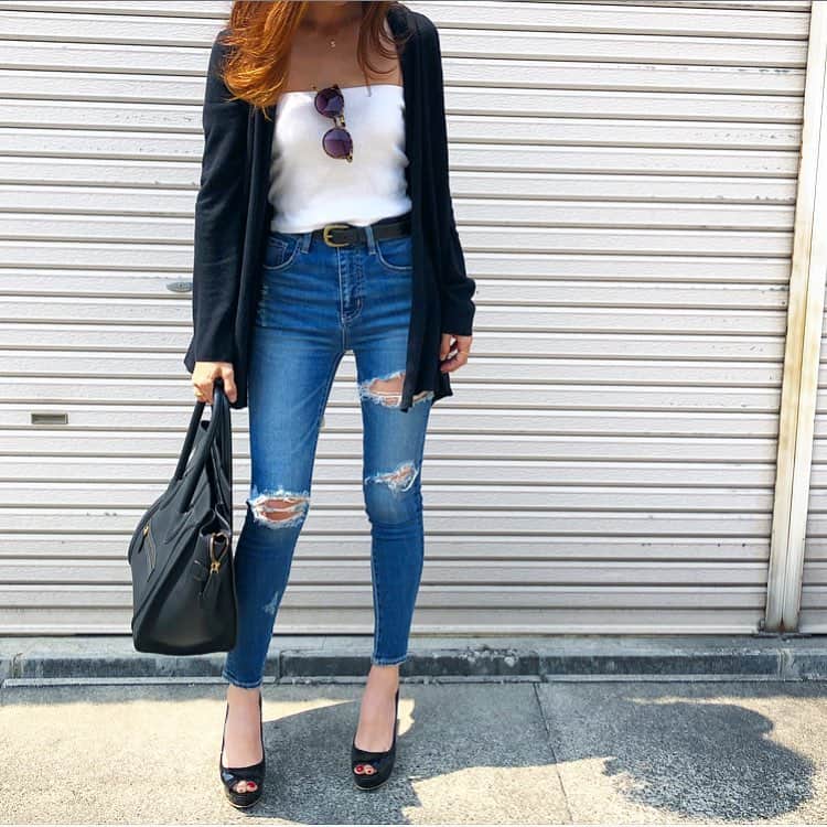 Saoriのインスタグラム：「お花見🌸大阪城公園楽しかった🥰 あったかいだけで幸せな気分やなぁ🙆‍♀️ #ファッション#コーデ#コーディネート#シンプル#カジュアル#ロンハーマン#ザラ#アーカー#サンローラン#ユニクロ#ジェイダ#おしゃれさんと繋がりたい #fashion#outfit#ootd#code#coodinate#simple#casual#UNIQLO#ronherman#zara#rhc#ysl#instafashion#instagood」