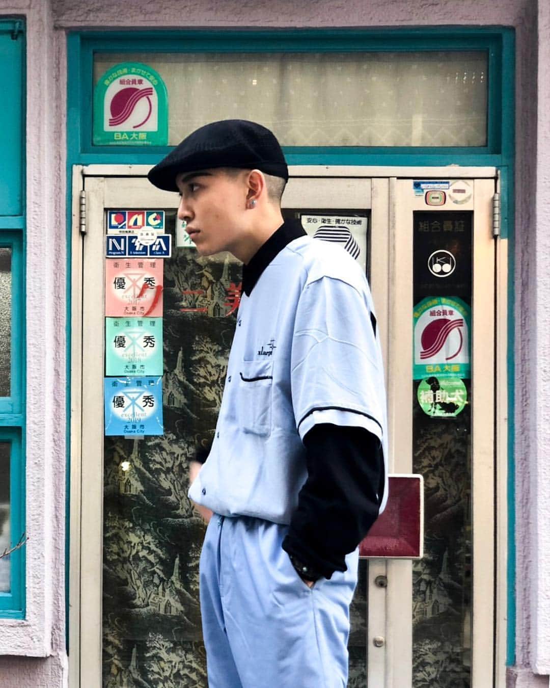 のインスタグラム：「STYLE @kentaro_kazita  S/S BOWLING SHIRT ¥12,000＋TAX --- @xlargejp  #xlarge #xlargejp #xlarge_snap #xlumeda」