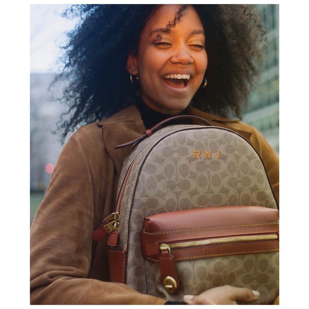 のインスタグラム：「When you know exactly who you are. Dancer, actress and newlywed @rachelwatsonjih printed her initials on her Campus backpack. "Any chance I get to display my new name, I will take it. To me, my name represents a coming together of two nations, two different backgrounds, and two different people." How will you express yourself? Share your #CoachCreate with us for a chance to appear on our Instagram. #CoachNY」