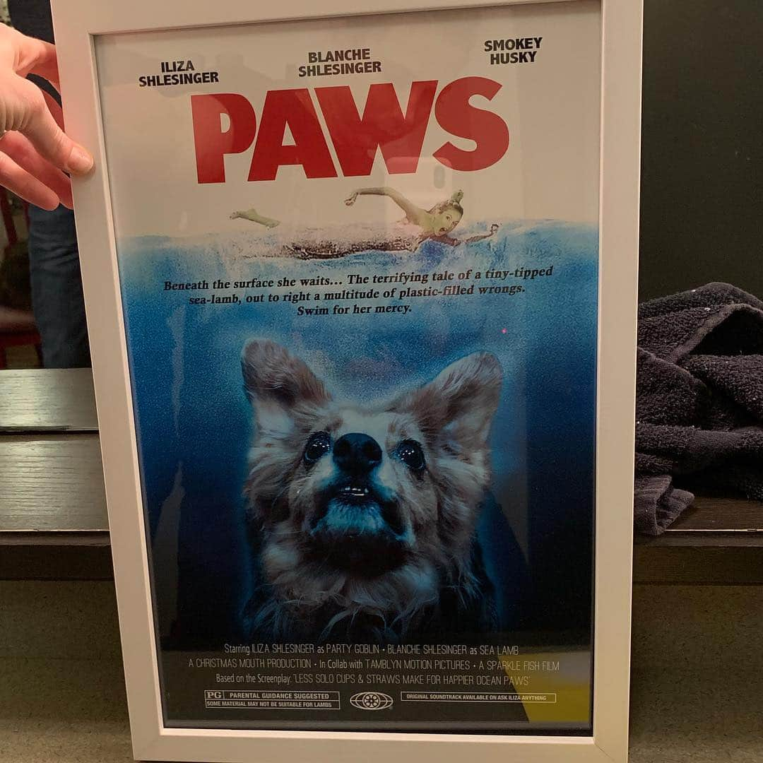 イリザ・シュレシンガーさんのインスタグラム写真 - (イリザ・シュレシンガーInstagram)「NOW IS THE TIME TO ZOOM IN! Wow @samaracwright - this PAWS poster is so detailed, so well done and so so funny. You are an incredibly talented graphic artist! SWIM FOR HER MERCY! A SEA LAMB!🤣 This poster is immediately going up in our home, thank you for this.」4月7日 15時10分 - ilizas