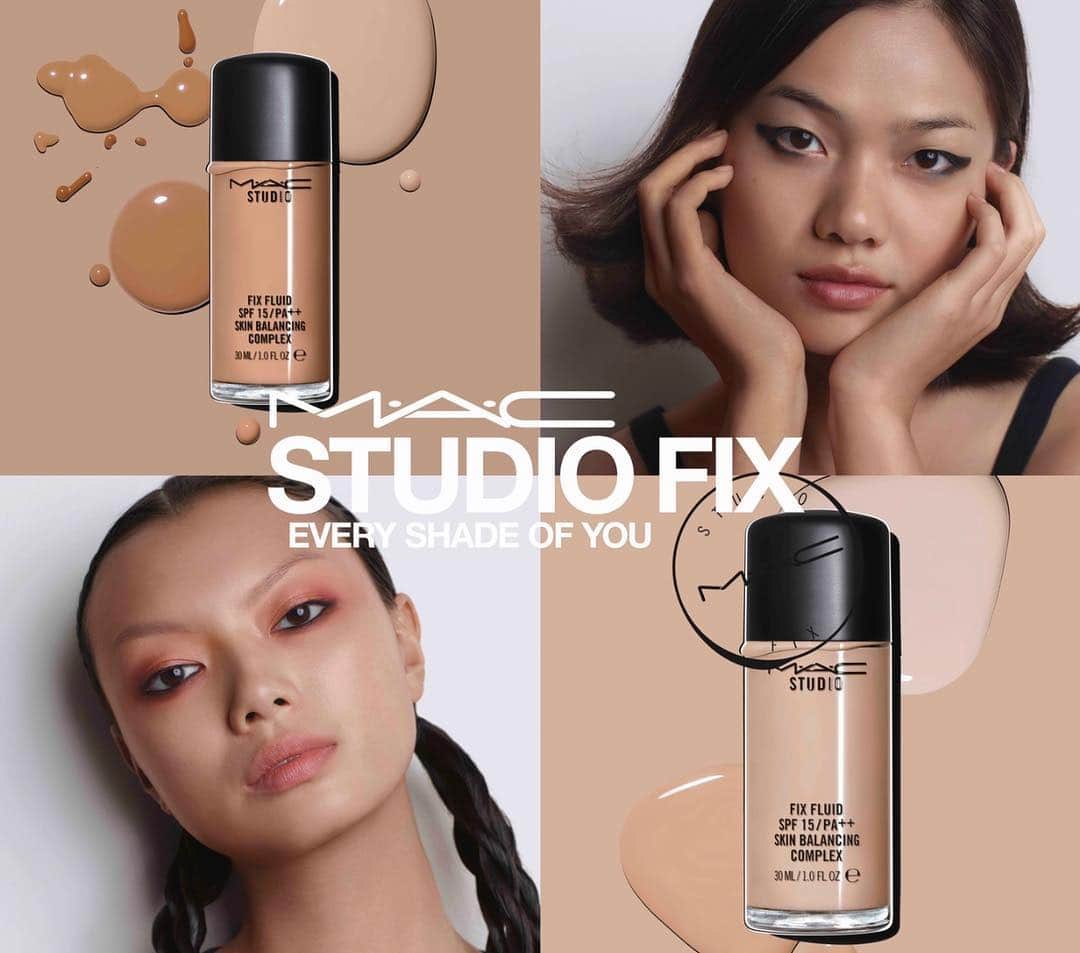 M∙A∙C Cosmetics Japanのインスタグラム：「⠀ M·A·Cの人気No.1リキッドファンデーション スタジオ フィックス フルイッド SPF 15 から新色登場! あなたの肌色に合う色味がきっと見つかる...+* #MACStudioFix #スタジオフィックス #EveryShadeOfYou ⠀ ⠀ 新色追加は4/12! ⠀ ⠀ ⠀ ⠀ ⠀ ⠀ #MACCosmeticsJapan #MACコスメ #MACCosmetics  #MAC #コスメ #メイク #foundation #FluidFoundation #Fluid #ファンデーション #フルイドファンデーション #MACスタジオフィックス #新色 #クリーミースキン #サンキススキン #CreamySkin #SunKissSkin」