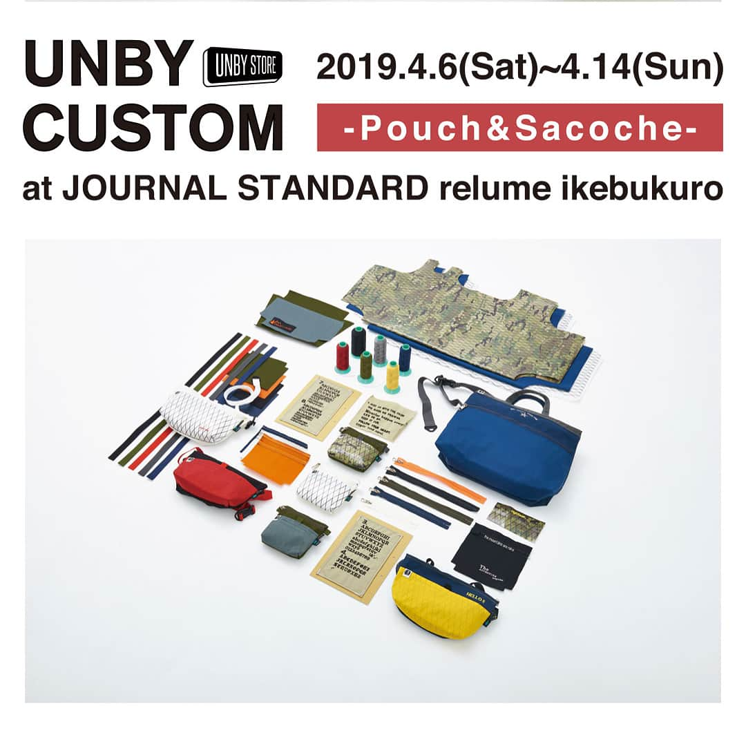 ルミネ池袋さんのインスタグラム写真 - (ルミネ池袋Instagram)「* 【6F JOURNAL STANDARD relume】 UNBY CUSTOM at JOURNAL STANDARD relume ikebukuro * 4/6(土)より、『アンバイジェネラルグッズストア』とコラボレーションして、サコッシュとポーチをつくれるUNBYカスタムサービスフェアをJOURNAL STANDARD relume 池袋店で開催中。 * CORDURA® fabric のベース生地と X-PAC 生地、ファスナー、テープの色を選びながら「自分だけのカスタムバッグ」をつくることができ、UNBY の職人スタッフがハンドメイドで縫製します。製作されたアイテムは、2週間程度でお手元にお届け可能。 自分だけのスペシャルなバッグをオーダーしてみてはいかがでしょうか？ 是非この機会にお立ち寄りください。スタッフ一同お待ちしております。 * 開催期間：4/6(土) - 4/14(日) 場所：JOURNAL STANDARD relume 池袋店 * ABOUT UNBY バッグブランドmaster-piece デザイナーチームとPR で新会社「UNBY( アンバイ) 株式会社」を設立。 UNBY株式会社にて新バッグブランド AS2OV( アッソブ) とWISCE( ワイス) を立ち上げ。会社名は、昔から日本で使われている「ええ塩梅（あんばい）」から引用。何事もバランスが大切、決め手！ファッションを通して勉強させていただいたコンセプトを会社名にしました。 会社として、ブランドとして、人として、ええ塩梅になれるようにという願いを込めています。日本人が考えだすデザインを世界に発信すべく前進しています。  #UNBY #アンバイ #AS2OV #アッソブ #RELUME #レリューム #LUMINE #ルミネ #池袋 #IKEBUKURO」4月7日 18時36分 - lumine_ikebukuro