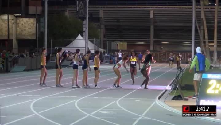 ジョディ・ウィリアムズのインスタグラム：「A *fun* way to kick off 2019 running a 4x4 with my Altis teammates 🏃🏽‍♀️🏃🏽‍♀️🏃🏽‍♀️🏃🏽‍♀️ #trackandfield #running (51.3 split)」