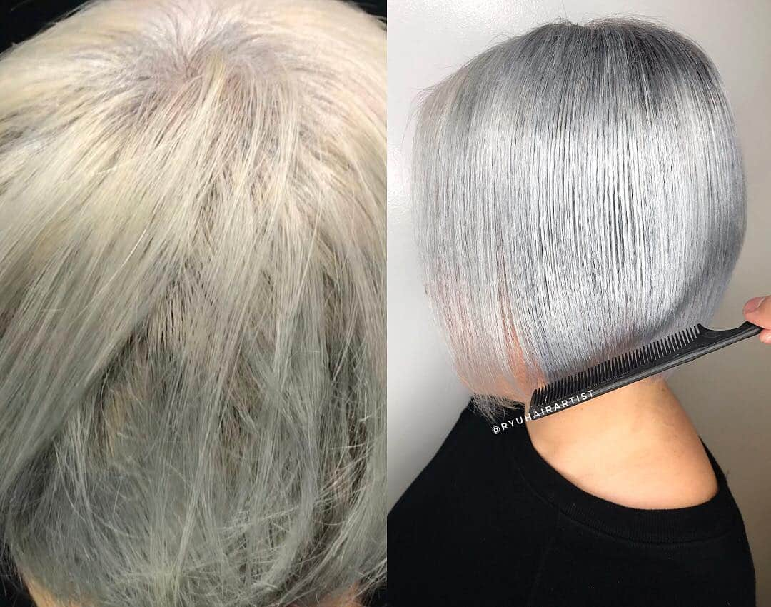 京極 琉さんのインスタグラム写真 - (京極 琉Instagram)「When you fix guest last time bad bleach experience 🌹 Check this super Cool White Silver 🔥 Making Aisan Hair Super White😍🥂 Used @shiseidopro_official  @schwarzkopfjapan @fiole_official #btconeshot19_colortransformation  #btconeshot19_naturaltexture #btconeshot19_curls #btconeshot19_coolbalayage #btconeshot19_platinum#oneshot」4月8日 5時37分 - ryuhairartist