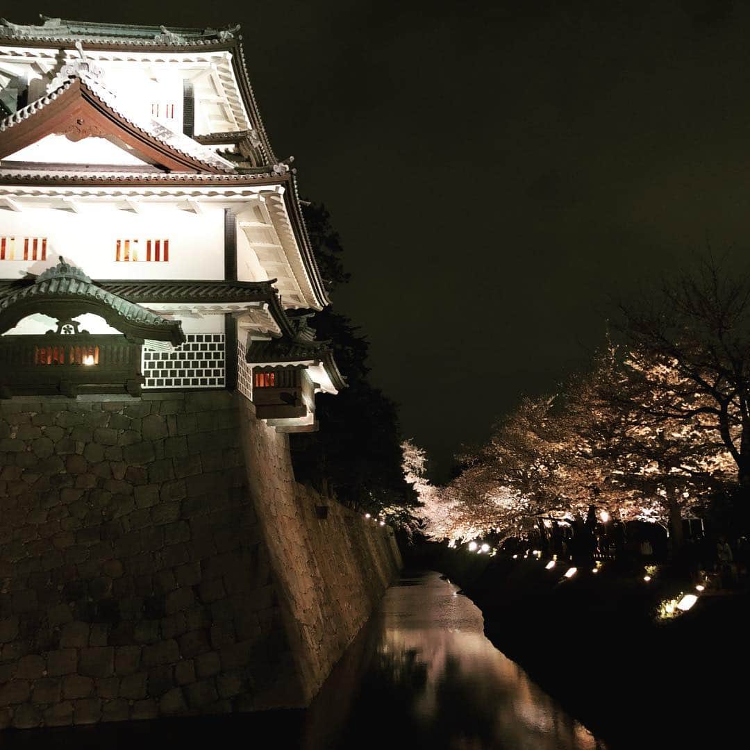エリック・ラドフォードさんのインスタグラム写真 - (エリック・ラドフォードInstagram)「The Kenrokuen Gardens are a work of art. Just as beautiful at night as the daytime. #japan #kanazawa #nightimewalk #gardens #temple #beautiful #sakura」4月7日 21時35分 - ericradford85