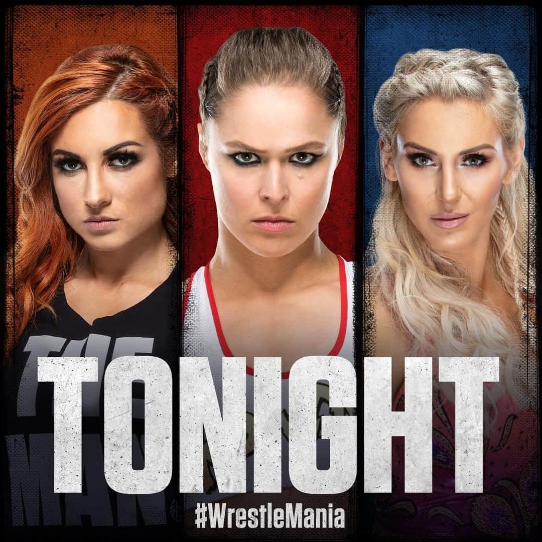 WWEさんのインスタグラム写真 - (WWEInstagram)「The women will main event #WrestleMania for the first time ever TONIGHT. #WinnerTakeAll @rondarousey @beckylynchwwe @charlottewwe」4月8日 0時00分 - wwe