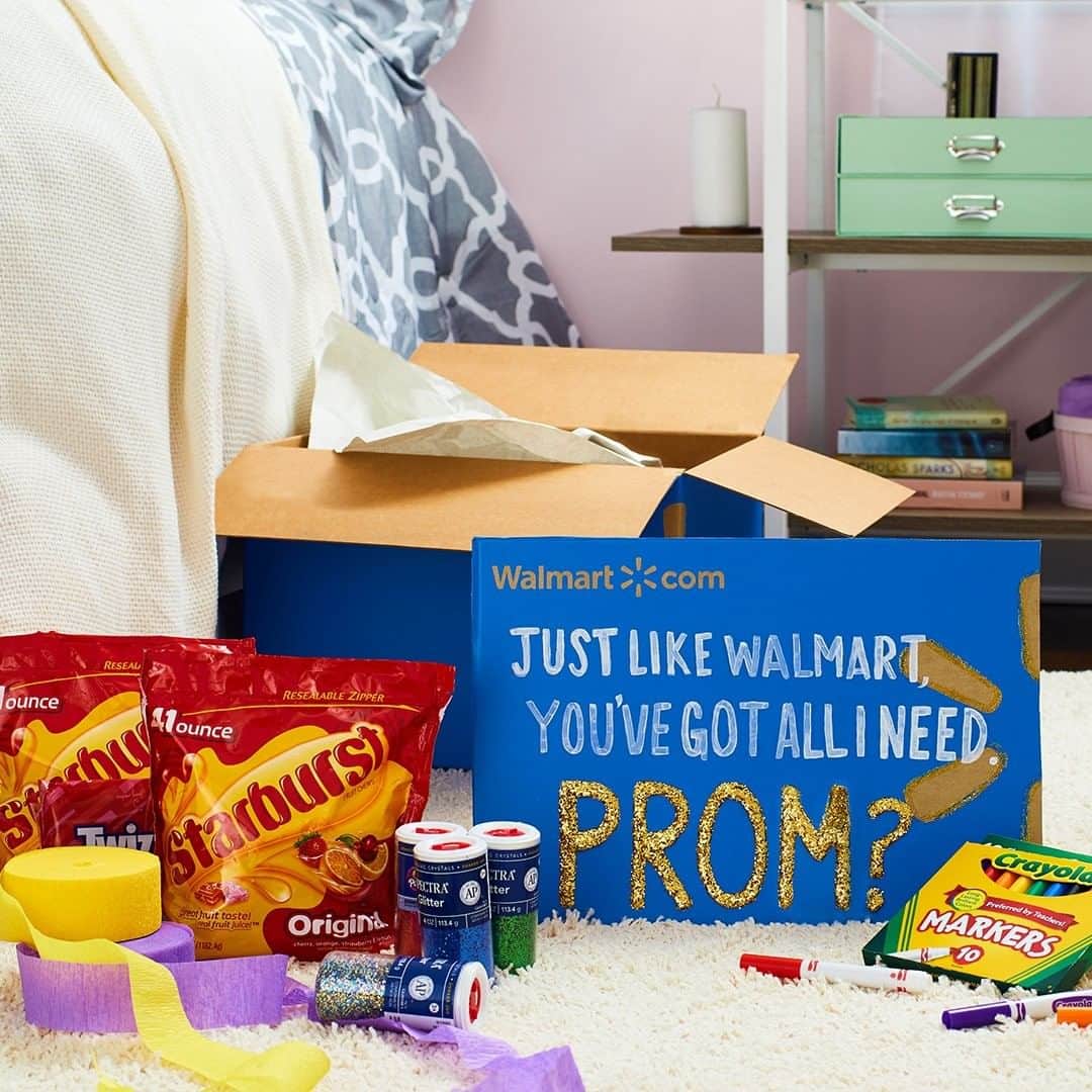 Wal-Mart Stores, Incさんのインスタグラム写真 - (Wal-Mart Stores, IncInstagram)「Get out the glitter, it’s promposal season. From streamers to Starburst, order the essentials with free 2-day delivery. ​ ​  Min. $35+ order. Eligible items only.​」4月8日 1時21分 - walmart