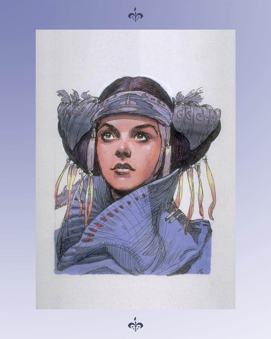 スター・ウォーズさんのインスタグラム写真 - (スター・ウォーズInstagram)「Concept artist Iain McCaig’s hair and costume designs for Padme Amidala (or her handmaidens) civilian disguises from #ThePhantomMenace.」4月8日 2時52分 - starwars