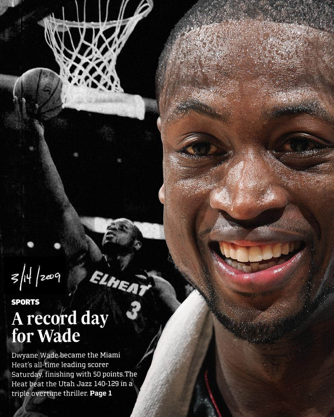 Miami HEATさんのインスタグラム写真 - (Miami HEATInstagram)「10 years ago today - @dwyanewade becomes Miami’s All-Time leading scorer! #TDIHH」3月15日 5時11分 - miamiheat