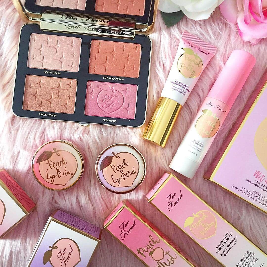 Too Facedさんのインスタグラム写真 - (Too FacedInstagram)「QUICK! ⌛ If you only had 5 seconds, which PEACHY product would you grab first? 👀🍑 #regram @misslipstickglam #tfpeachesandcream #toofaced」3月15日 8時01分 - toofaced