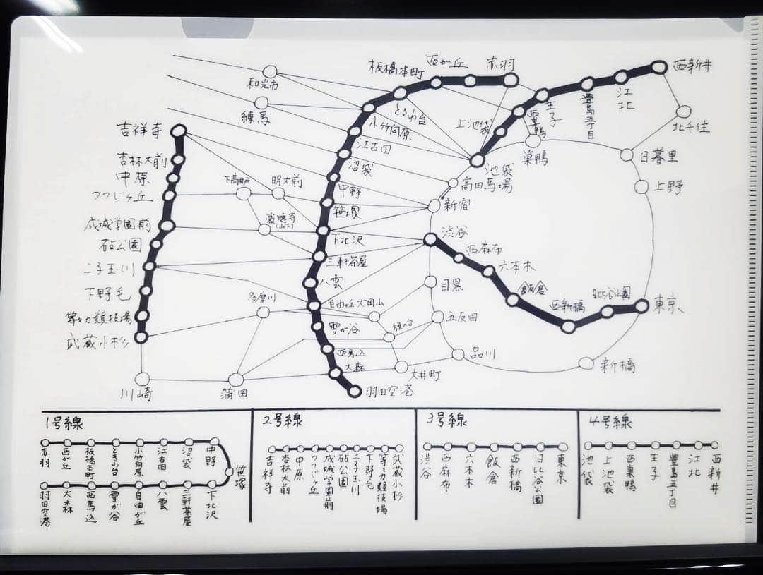 吉川正洋さんのインスタグラム写真 - (吉川正洋Instagram)「吉川、はじめてのグッズが完成しました。僕が勝手に運営している「吉川急行電鉄」の妄想路線図クリアファイルです。片面は手書き、片面は清書バージョンの両面印刷となります。  一部400円でまずは3/17の伊豆急イベントで販売されます。どうぞよろしくお願いします！」3月15日 21時24分 - dhyoshikawa