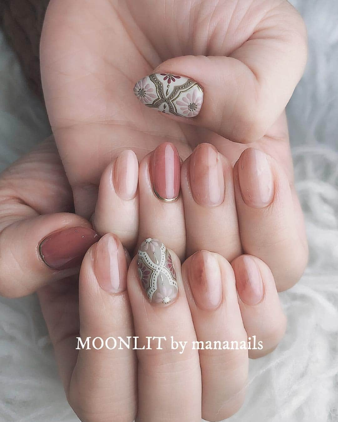 mananailsさんのインスタグラム写真 - (mananailsInstagram)「pink❁ design by @moonlit_shoko ㅤ ☾オフ込み120min」3月15日 22時23分 - mananails