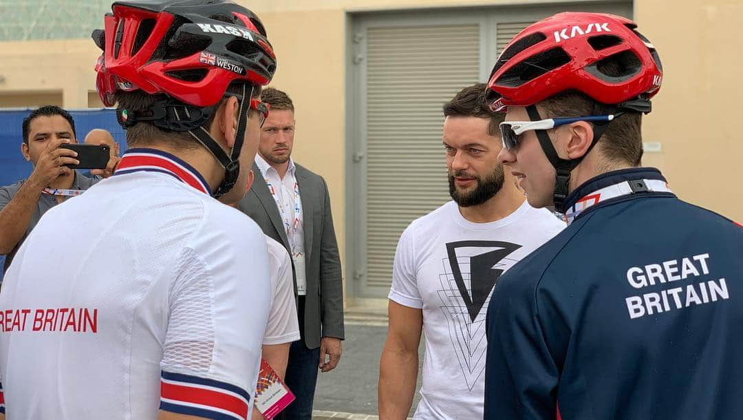 WWEさんのインスタグラム写真 - (WWEInstagram)「This morning, @finnbalor stopped by Yas Marina Circuit where @worldgamesad athletes were getting ready for today’s cycling competition! #BeUnified」3月15日 15時38分 - wwe