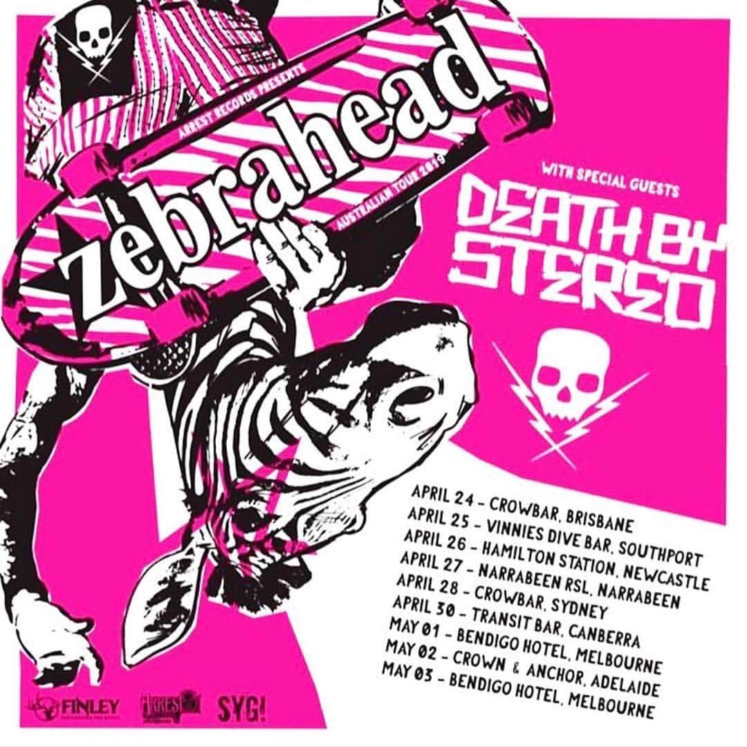 Zebraheadさんのインスタグラム写真 - (ZebraheadInstagram)「This tour is coming up soon and we're so stoked to be finally playing Australia again after 5 years. We haven't had a Cooper's in way too long @deathbystereoband @arrestrecaust #coopersbeeraustralia #australia #Zebrahead #braininvaders #deathbystereo #arrestrecords」3月15日 15時50分 - zebraheadofficial