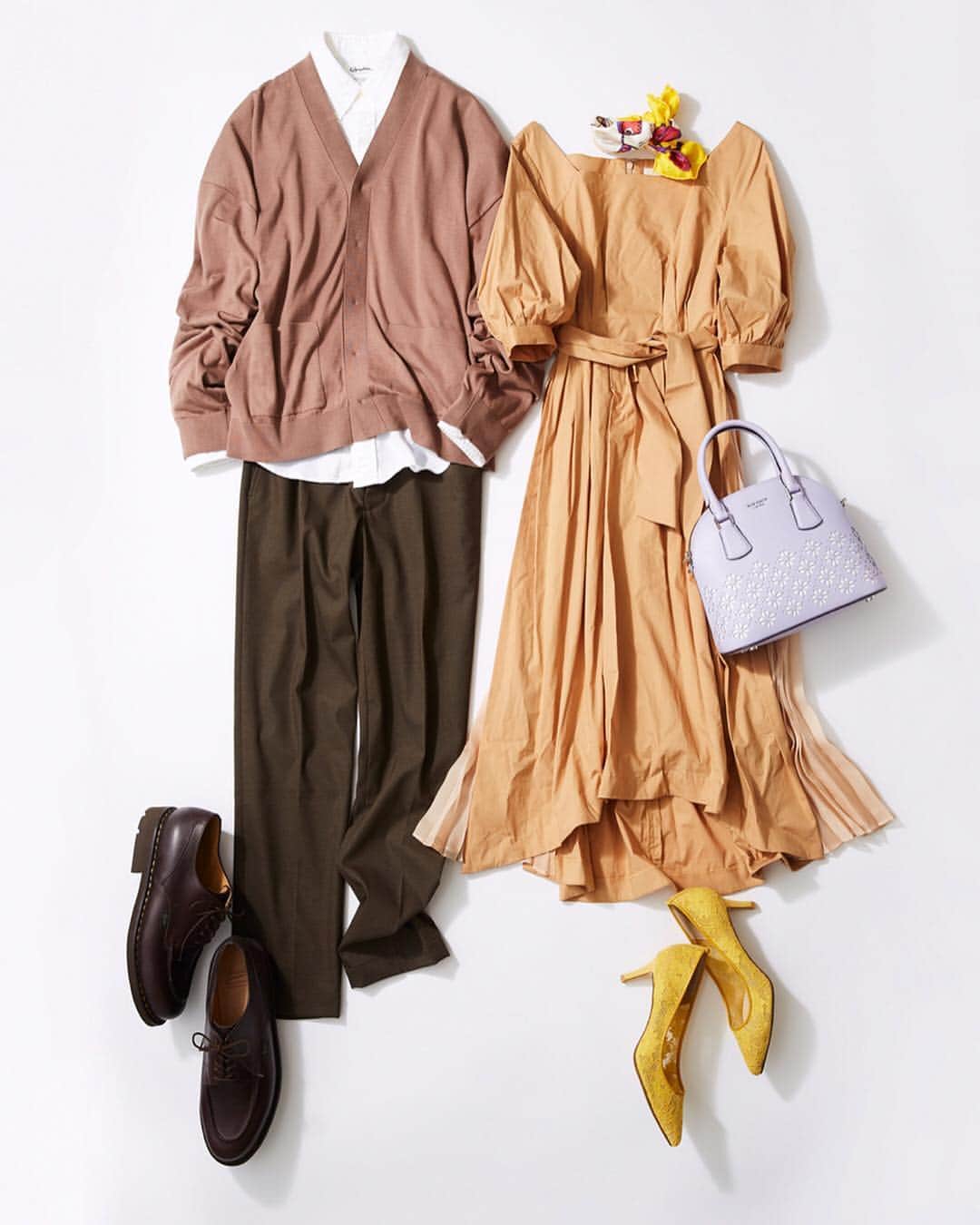 ルミネ公式のインスタグラム：「上品でリラックス感もあるカップルスタイル #ワンピース ¥11,000+TAX #バッグ ¥48,000+TAX #パンプス ¥9,800+TAX #スカーフ ¥11,000+TAX #カーディガン ¥30,000+TAX #シャツ ¥9,800+TAX #スラックス ¥13,000+TAX #シューズ ¥65,000+TAX ・ [ #LUMINEMAGAZINE ] #lumine #ルミネ #ルミネ池袋 #マーキュリーデュオ #ケイトスペードニューヨーク #ルタロン #ビショップ #ootd #outfit #fashion #coordinate #コーディネート #ファッション #デイリーコーデ #コーデ #フォロー #入江未悠 http://magazine.lumine.ne.jp/?p=81034 ※商品の価格や取り扱い状況は撮影時点のもので、変更になることがあります。」